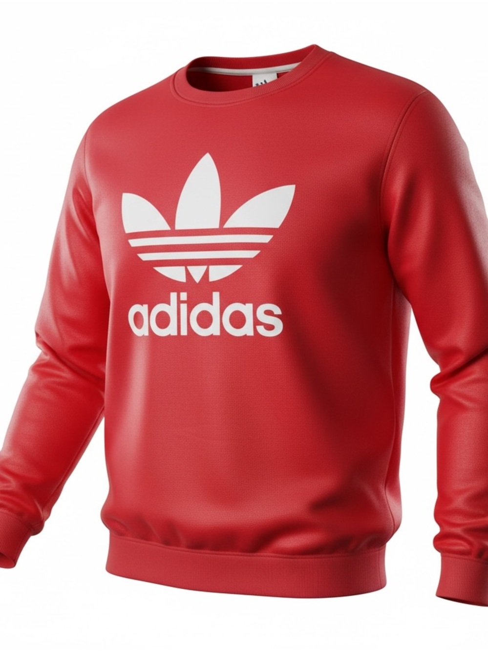 Adidas Men’s Trefoil Red Satin Crewneck  Sweatsuit Size Medium